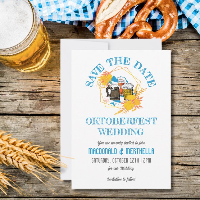 OKTOBERFEST Wedding Save The Date (OKTOBERFEST WEDDING Save The Date. Stylish beer-themed wedding stationery. Matching gifts available.)