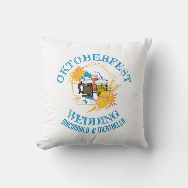 OKTOBERFEST Wedding Throw Pillow (Front)