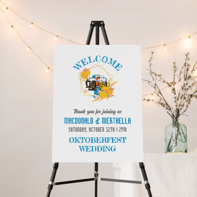 OKTOBERFEST Wedding Welcome Foam Board (In Situ (Stand))