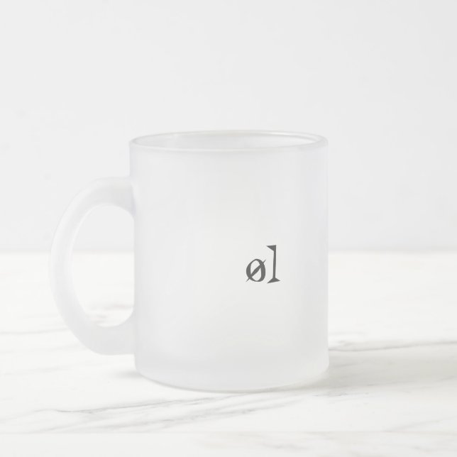 øl frosted glass coffee mug (Left)