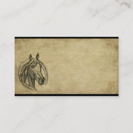Customizable Ol' Horse &amp; Horseshoe Prim Biz Cards Business Cards