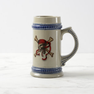 Ol Pirate Skull Beer Stein