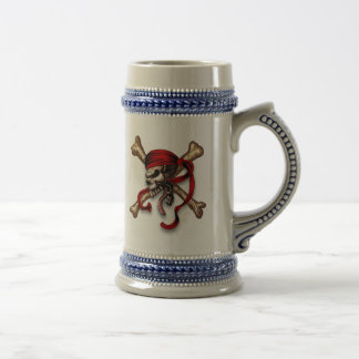 Ol Pirate Skull Beer Stein
