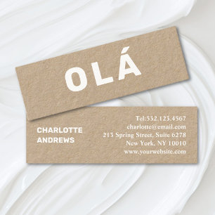 Olá! Modern Minimal Mini Business Card