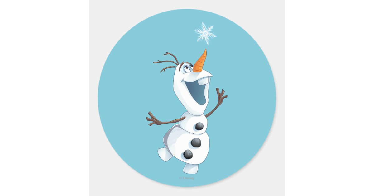 olaf blizzard buddy classic round sticker zazzlecom