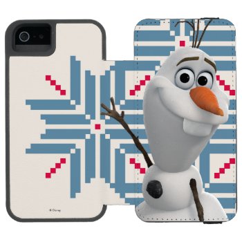 Olaf | Blue Snowflake Wallet Case For Iphone Se/5/5s by frozen at Zazzle