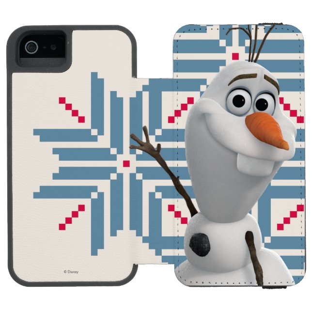 Olaf | Blue Snowflake Incipio iPhone Wallet Case (Folio Open)