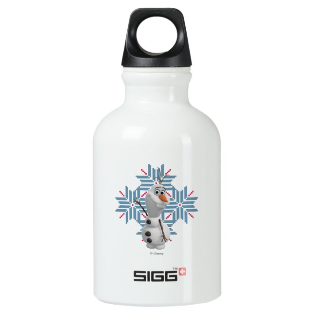 Olaf | Blue Snowflake Water Bottle (Front)
