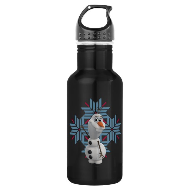 Olaf | Blue Snowflake Water Bottle (Front)