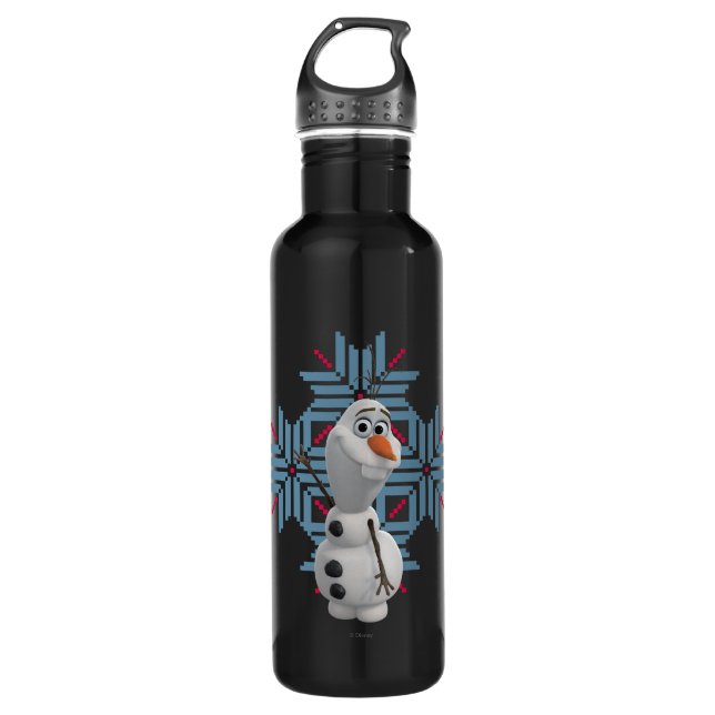 Olaf | Blue Snowflake Water Bottle (Front)