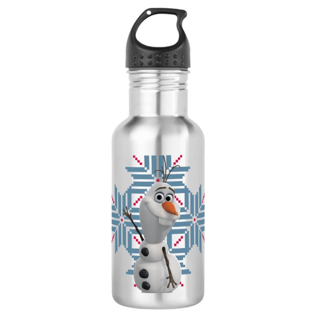 Olaf | Blue Snowflake Water Bottle (Front)