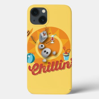 Olaf | Chillin' In Orange Circle Iphone 13 Case by frozen at Zazzle