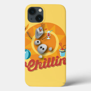 Olaf Chillin' in Orange Circle iPhone 13 Case