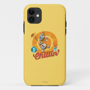 Olaf Chillin' in Orange Circle iPhone 11 Case
