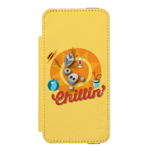 Olaf   Chillin' in Orange Circle iPhone SE/5/5s Wallet Case