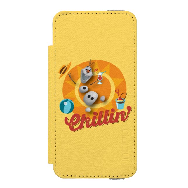 Olaf | Chillin' in Orange Circle Incipio iPhone Wallet Case (Folio Front)