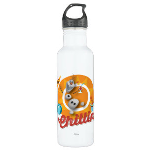 Olaf Chillin' in Orange Circle Stainless Steel Water Bottle