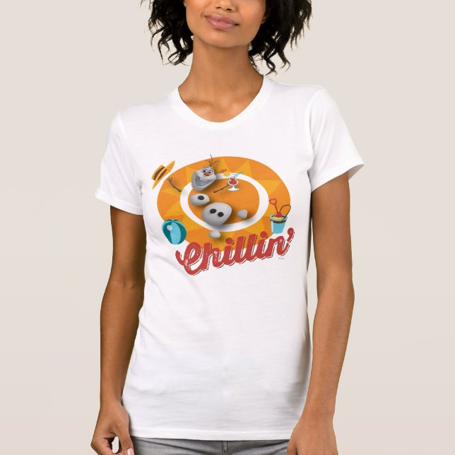 Olaf | Chillin' in Orange Circle T-Shirt (Front)