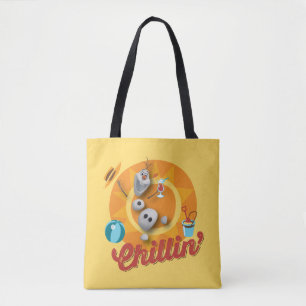Olaf   Chillin' in Orange Circle Tote Bag