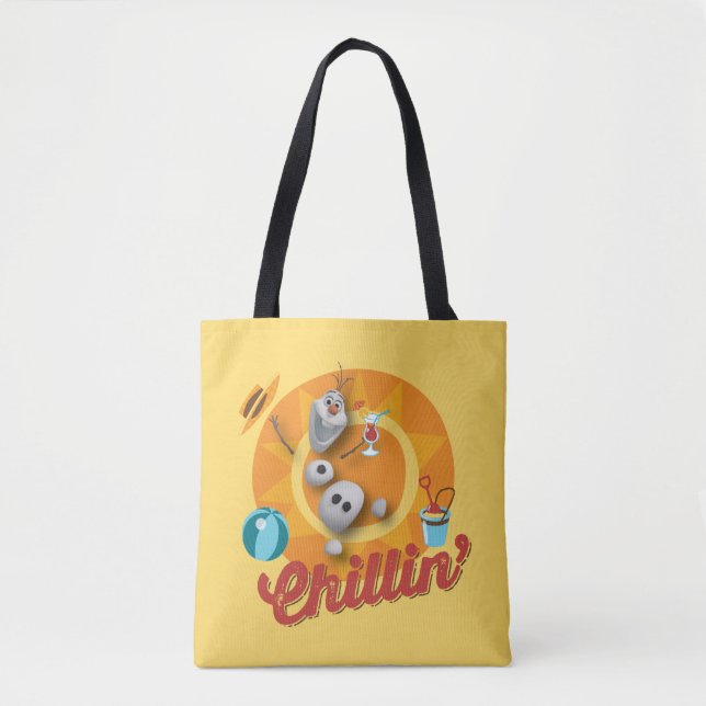 Olaf | Chillin' in Orange Circle Tote Bag (Front)