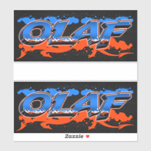 Olaf First Name Graffiti Decal Sticker