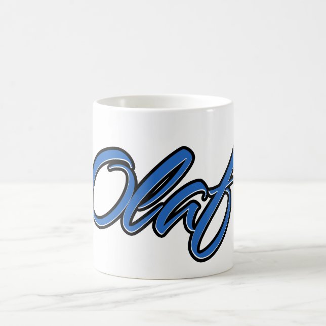 Olaf First Name Name blue cup coffee cup (Center)