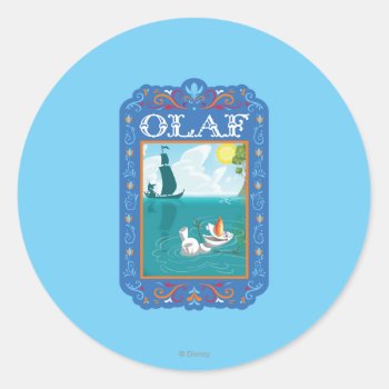 Olaf | Floating In The Water Classic Round Sticker by frozen at Zazzle