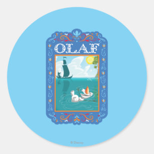 Olaf   Floating in the Water Classic Round Sticker