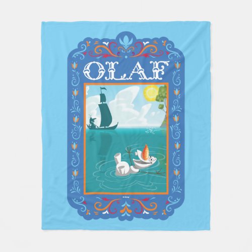 Olaf  Floating in the Water Fleece Blanket