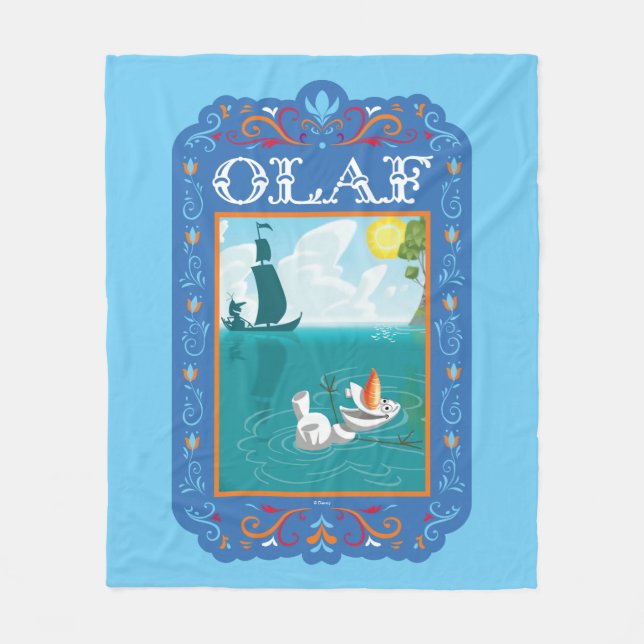 Olaf | Floating in the Water Fleece Blanket (Front)