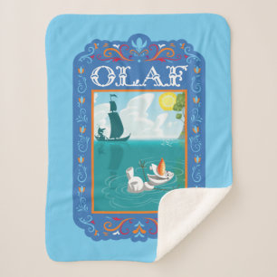 Olaf Floating in the Water Sherpa Blanket