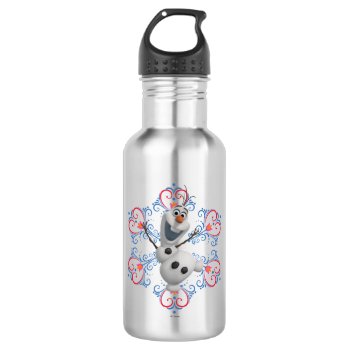 Olaf | Heart Frame Water Bottle by frozen at Zazzle