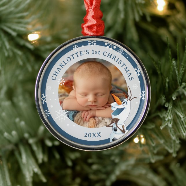 Olaf Holiday Wish Photo Metal Ornament (Tree)