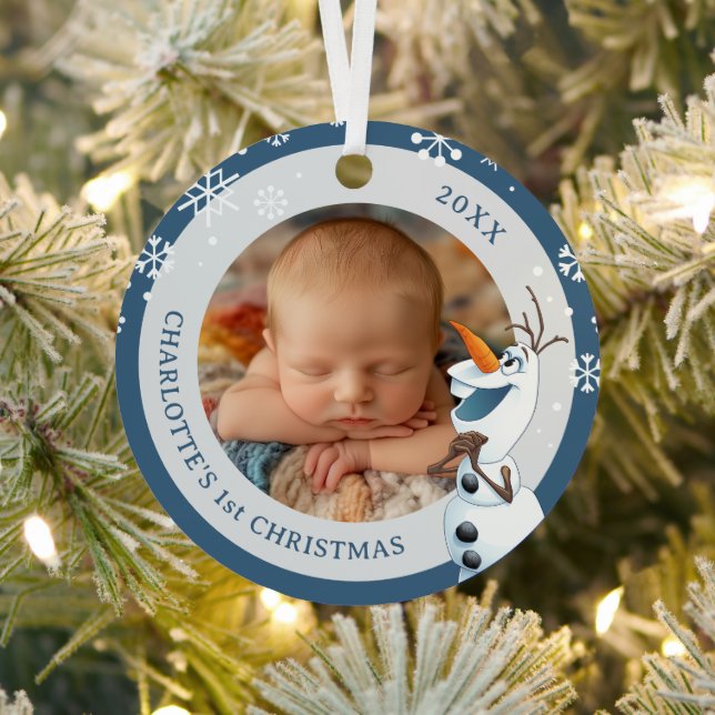 Olaf Holiday Wish Photo Metal Ornament (Insitu)