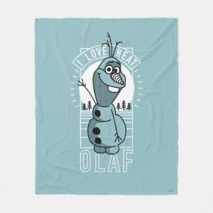 Olaf   I Love Heat Fleece Blanket