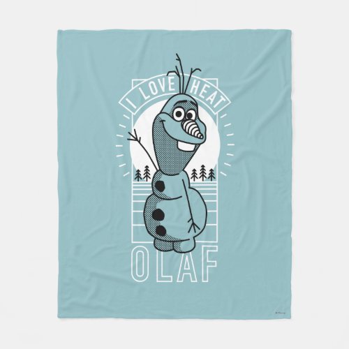 Olaf  I Love Heat Fleece Blanket