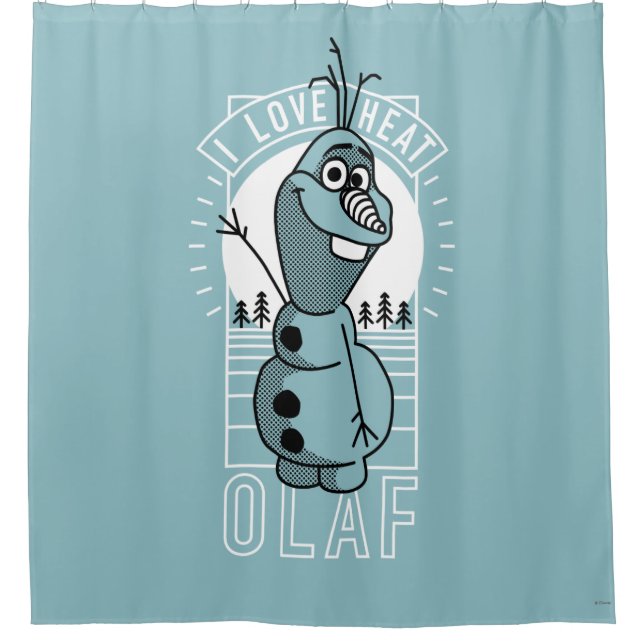 Olaf | I Love Heat Shower Curtain (Front)