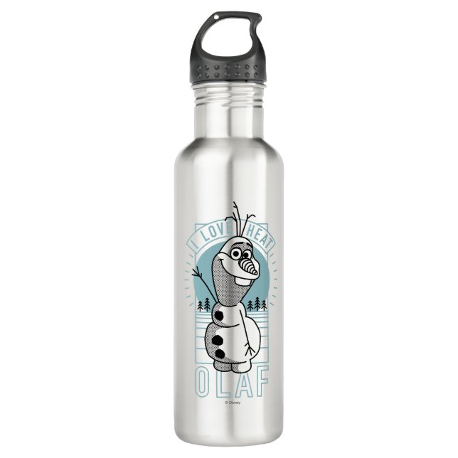 Olaf | I Love Heat Water Bottle (Front)