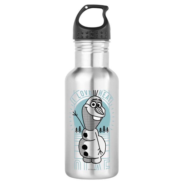 Olaf | I Love Heat Water Bottle (Front)