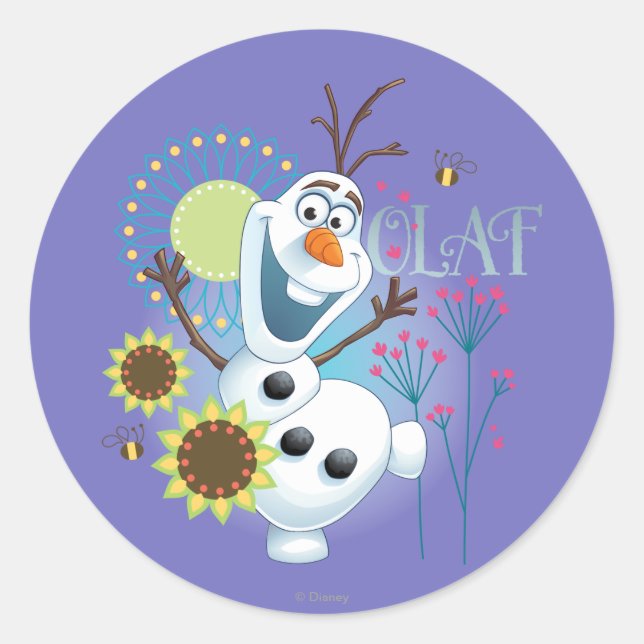 Olaf | It's a Perfect Day Classic Round Sticker (Front)