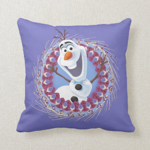 Olaf   Just Warming Up Throw Pillow