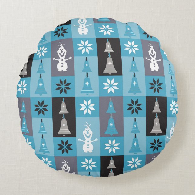 Olaf | Let the Holiday's Begin Pattern Round Pillow (Front)