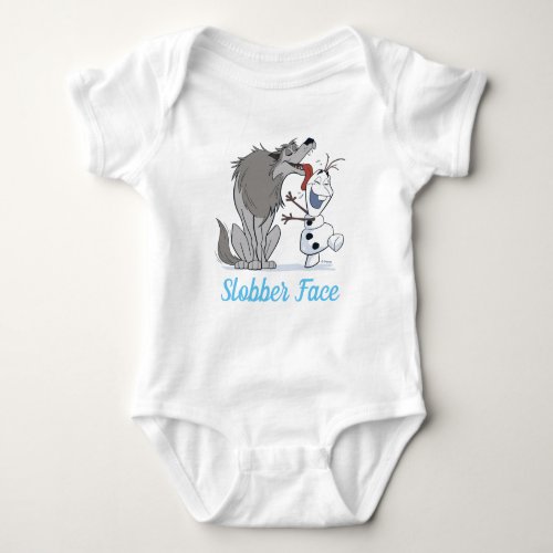 Olaf Licked By Wolf Baby Bodysuit