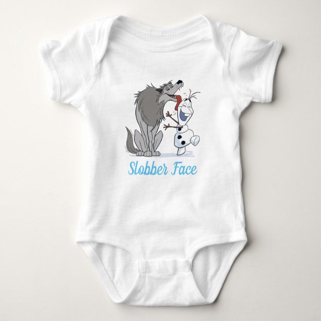 Olaf Licked By Wolf Baby Bodysuit (Front)