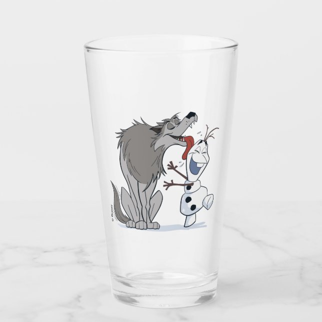 Olaf Licked By Wolf Glass (Front)