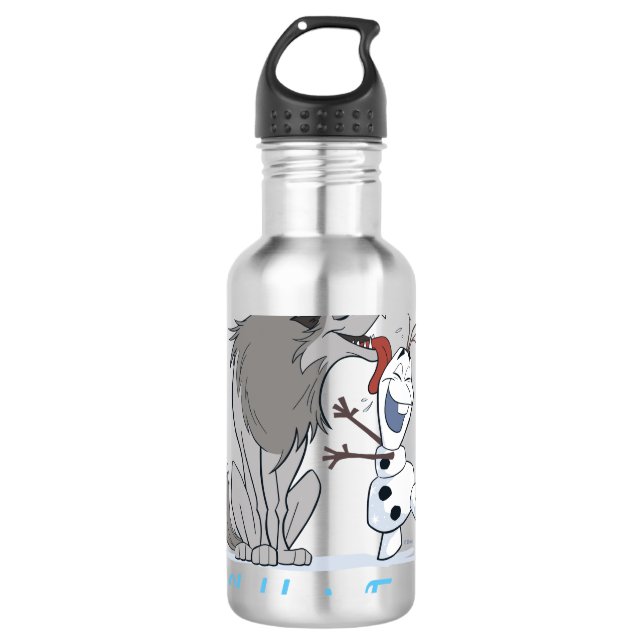 Olaf Licked By Wolf Stainless Steel Water Bottle (Front)
