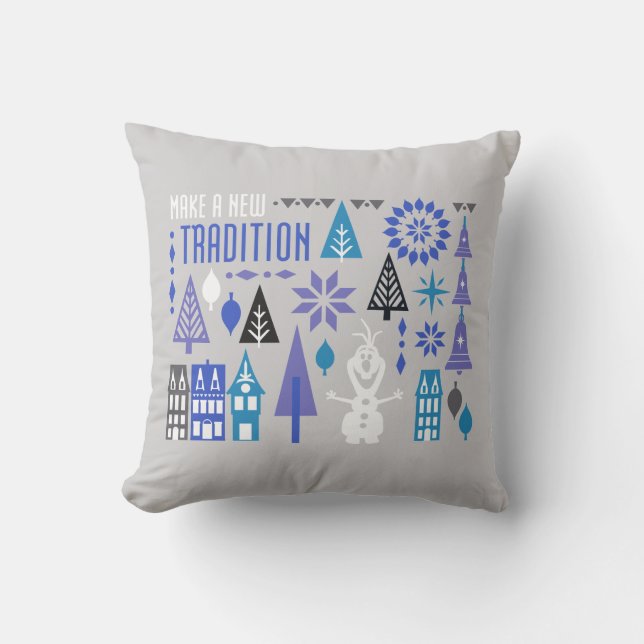 Olaf | Make a New Tradition Throw Pillow (Front)