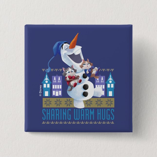 Olaf | Sharing Warm Hugs Pinback Button (Front)