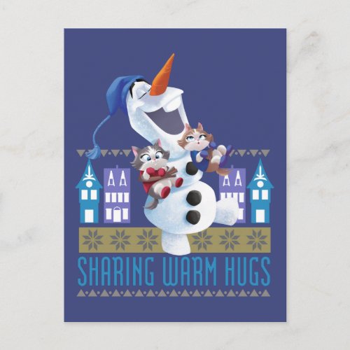 Olaf  Sharing Warm Hugs Postcard