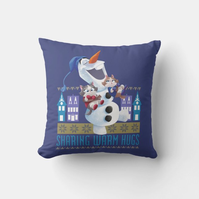 Olaf | Sharing Warm Hugs Throw Pillow (Front)